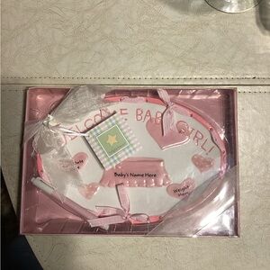 Pink Welcome Baby Girl Plate